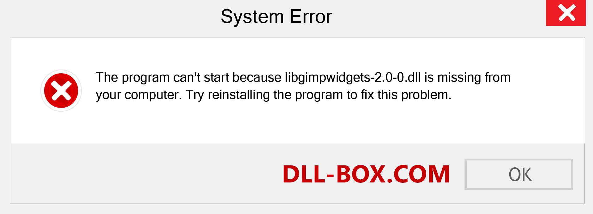  libgimpwidgets-2.0-0.dll file is missing?. Download for Windows 7, 8, 10 - Fix  libgimpwidgets-2.0-0 dll Missing Error on Windows, photos, images